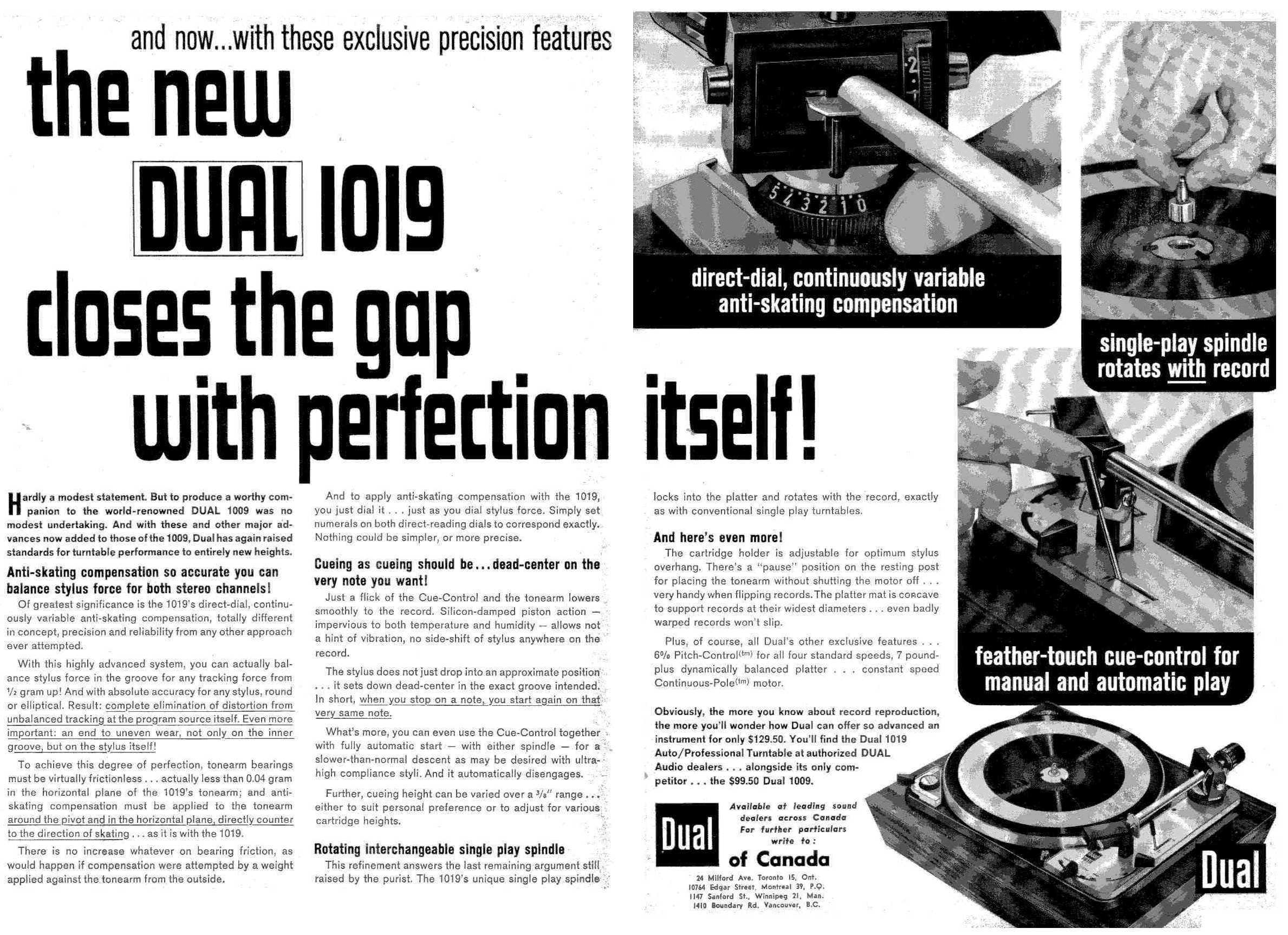 Another 1965 Dual 1019 Advertisement View